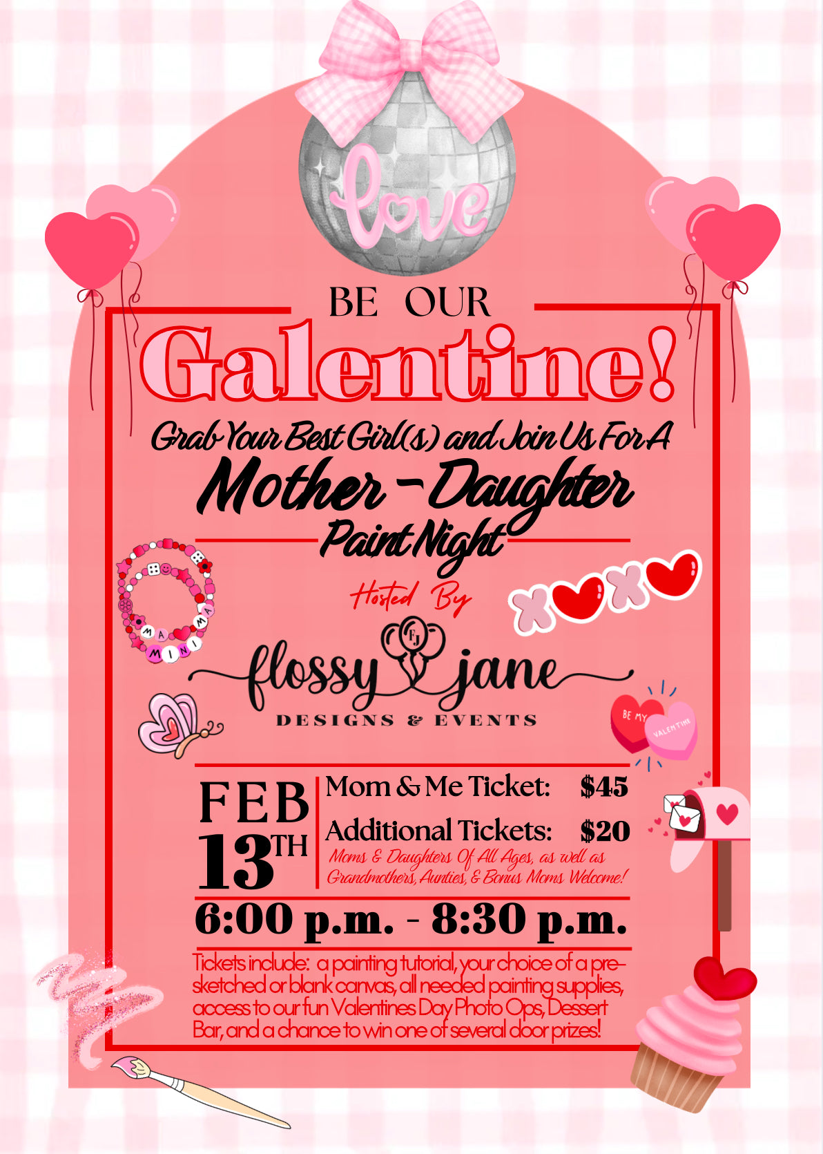 Mother-Daughter Galentines Paint Party Ticket